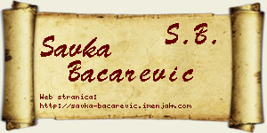 Savka Bačarević vizit kartica